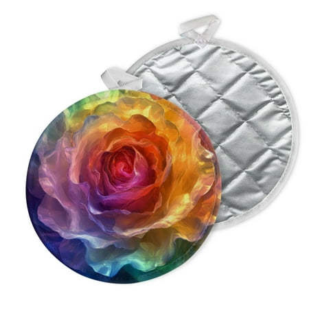 

2 PCS Pot Holders for Kitchen Potholders Sets with Hook for Oven Cooking Baking Rainbow - Hued Translucent Rose