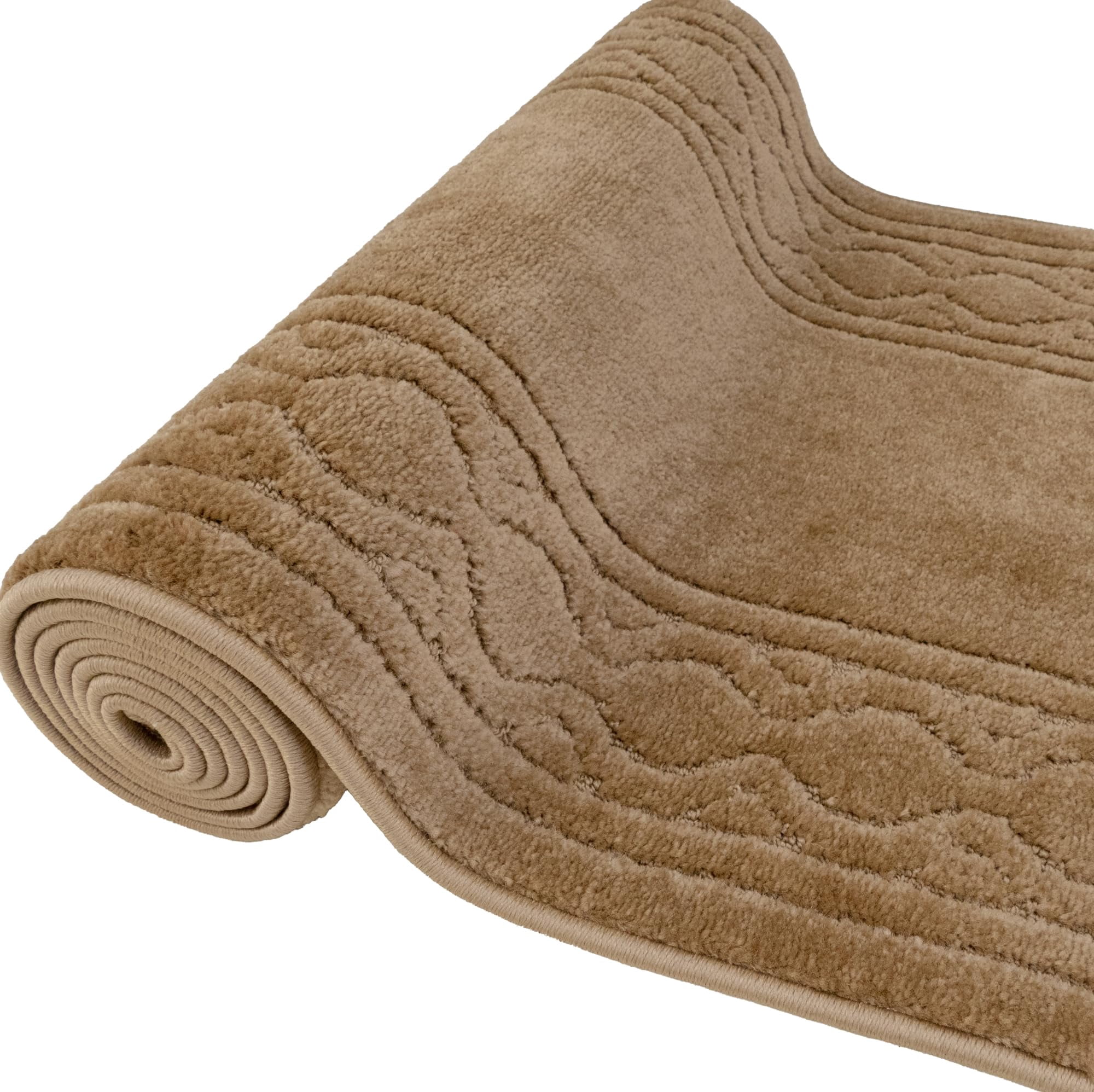 Custom Size Anti-Slip Machine Washable Soft Pile Moroccan Trellis Beige Runner Rugs ( 17' x 26")
