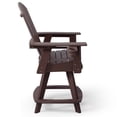 thumbnail image 4 of WestinTrends Malibu Outdoor HDPE Adirondack Swivel Counter Height Bar Chair With Cup Holder, Dark Brown, 4 of 15