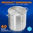 thumbnail image 2 of Nutrichef 40 Quart Heavy Duty Induction Soup Pot W/ Stainless Steel Lid & Strong Riveted Handles, 2 of 8