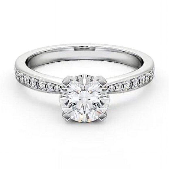 Nerra Jewel 2.1 Ct Round Cut Diamond Bridal Ring for Women's - 14K White Gold Plated - Solo Stone Beautiful Wedding Diamond Ring for Women's - Causal Stacking Ring - Diamond Jewelry for Gifts