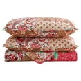 thumbnail image 2 of JML 3 Piece Quilt Set Queen Size,Lightweight Microfiber Bedspread Coverlet,Pink Floral, 2 of 6