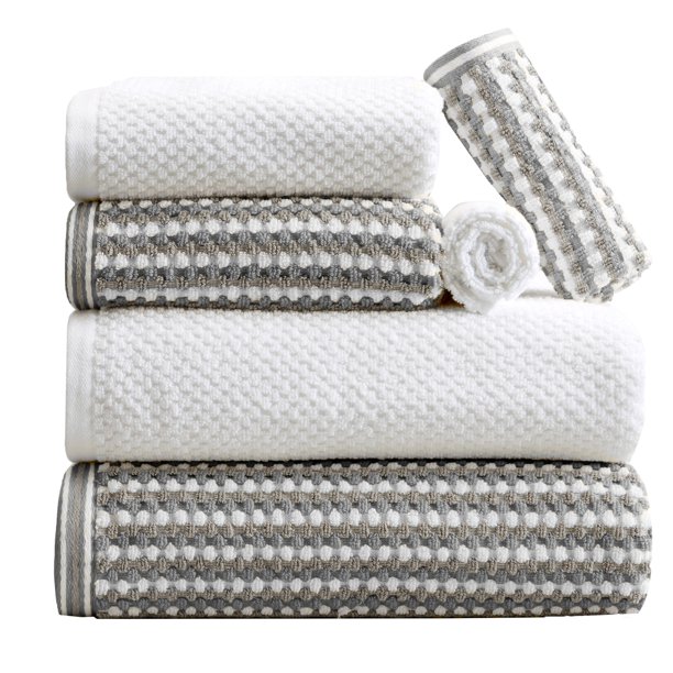 Great Bay Home 100 Cotton MultiStriped Bath Towel Sets