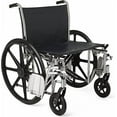 thumbnail image 2 of Medline Extra-Wide Wheelchair, 20" Wide Seat, Full-Length Arms, Swing Away Footrests, Chrome Frame - Bariatric, 500 lb Weight Capacity, Mobility Aid for Enhanced Comfort and Durability, 2 of 7