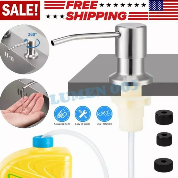 360° Sink Soap Dispenser Stainless Steel Kitchen Hands Liquid Pump Bottle Tube?
