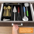 Black Bamboo Drawer Organizer - Silverware&Utensil Holder Organizer for ...