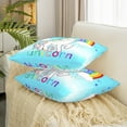 thumbnail image 3 of Blue Unicorn Fleece Decorative Pillow Covers, Cute Unicorn Throw Pillow Covers, Rainbow Unicorn Printed Pillow Covers, Butterfly Geometry Raindrop Cushion Covers for Bed Couch, 18x18 Inch Set of 2, 3 of 5