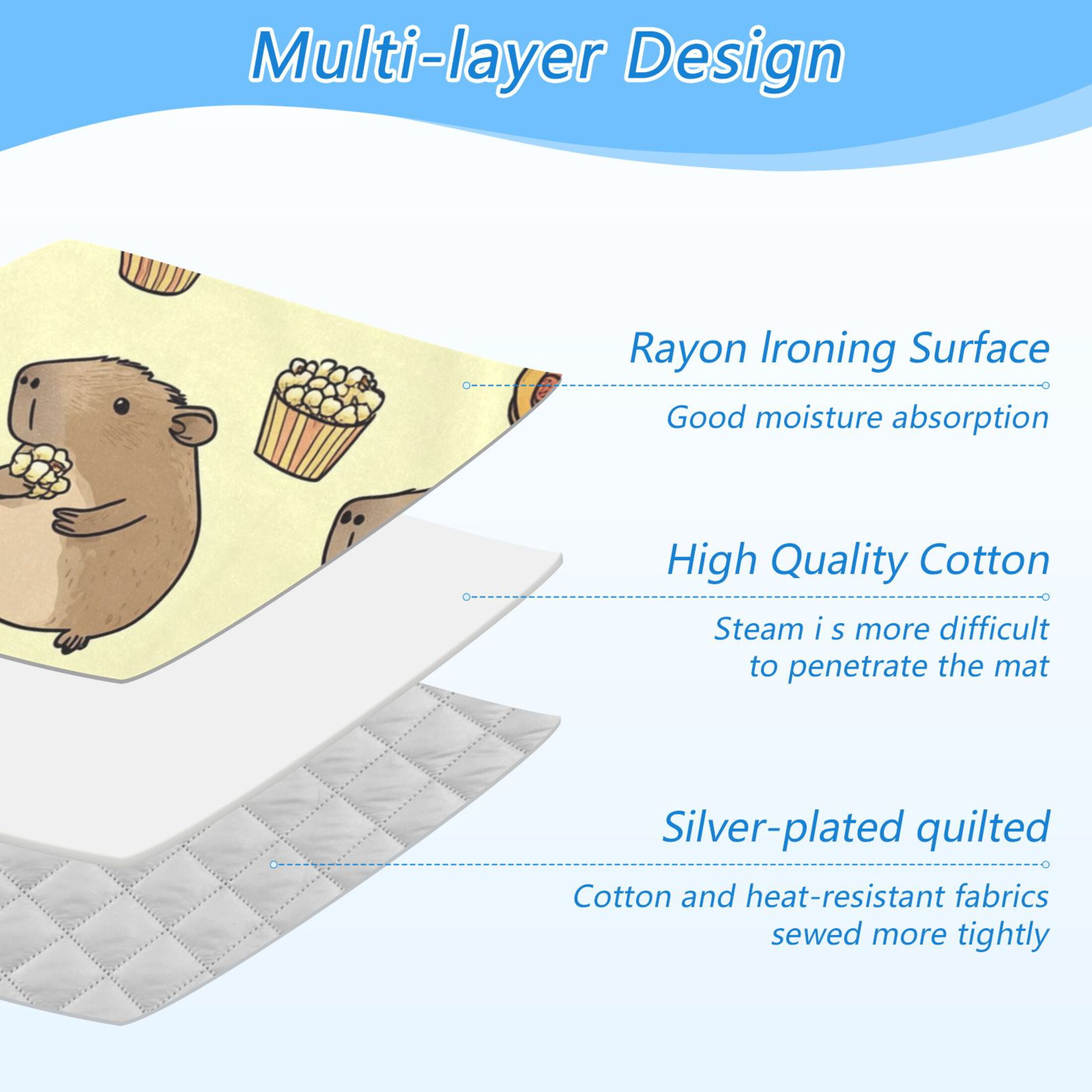 Groundhog Eating Snacks Ironing Mat Blanket for Table Top Travel Portable Ironing Board Pad 47.2x27.6 Inch
