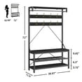 thumbnail image 2 of Industrial Hall Tree Storage Bench with 8 Hanging Hooks 72 Inch, 2 of 7