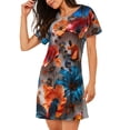 thumbnail image 2 of Easygdp 3D Butterfly Camisón de manga corta para mujer, informal, estampado, 2 of 6