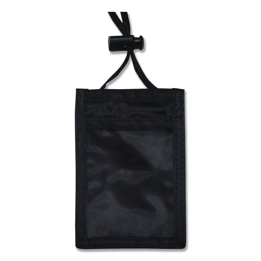 Advantus Vertical Id/Convention Neck Pouch - Vertical - Nylon - 12 Pack - Black