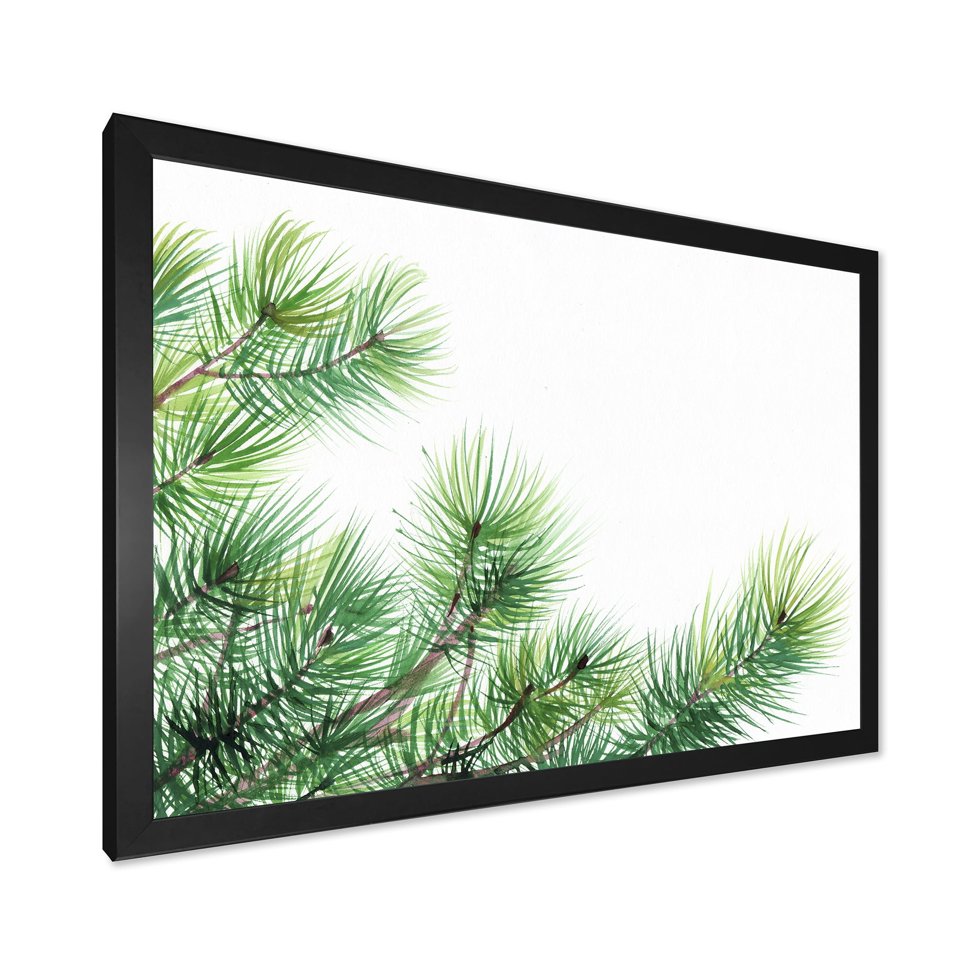 Designart 'Close Up Pine Tree Branches' Traditional Framed Art Print