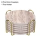 thumbnail image 3 of Bebida Portavasos con Soporte, 6uds 4 - Corcho Base Posavasos para Bebidas, Arenisca Estilo para Tipos de Tazas, Hogar Decoración, Madera Mesa (Marrón), 3 of 6