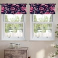 thumbnail image 2 of LALILO Kitchen Curtain Valance With Fantasy Flowers Rod Pocket Window Curtain 52"x 18" Set of 2, 2 of 7