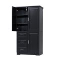 thumbnail image 7 of Storage Cabinet,Tall Storage Cabinet with Doors, Storage for Kitchen, Laundry or Utility Room, Bathroom/Office,Entryway,Cabinet with Three Drawers and Adjustable Shelf,Black, 7 of 7