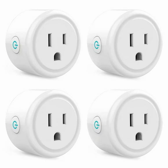 Mini Wifi Smart Plug Wi-Fi Enabled Mini Socket Outlet App Remote Control Wireless Portable Automatic Timer Sockets with ON/OFF Switch for Light Electrical Appliance Compatible with Home
