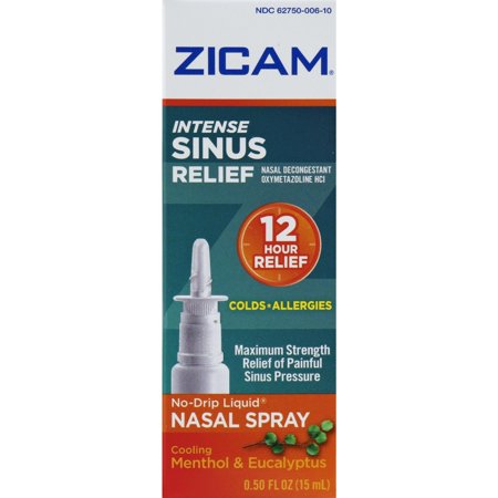 Zicam No-Drip Liquid Nasal Spray, Intense Sinus Relief, 0.5 (Best Remedy For Sinus Pressure)