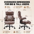 thumbnail image 3 of Qusaphy 800lbs Big and Tall Office Chair, Ergonomic Executive Chair with Reclining Backrest, Spring Cushion Seat, Lumbar Support & Ergonomic Armrests for Home Office and Conference Room, 3 of 11