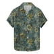 thumbnail image 1 of Blusa y camisa de manga corta con cuello vuelto para hombre, moda de verano, estampado floral, camisa de manga corta con solapa, blusa para hombre, 1 of 4