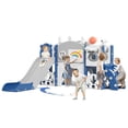 thumbnail image 5 of KORIMEFA 13 in 1 Toddler Slide Set, Kids Slide for baby Age 1-4, New Upgrade with Golf Set, Basketball Hoop, Drawing Board for Indoor Outdoor Playset,Toddler Playground,Blue, 5 of 18