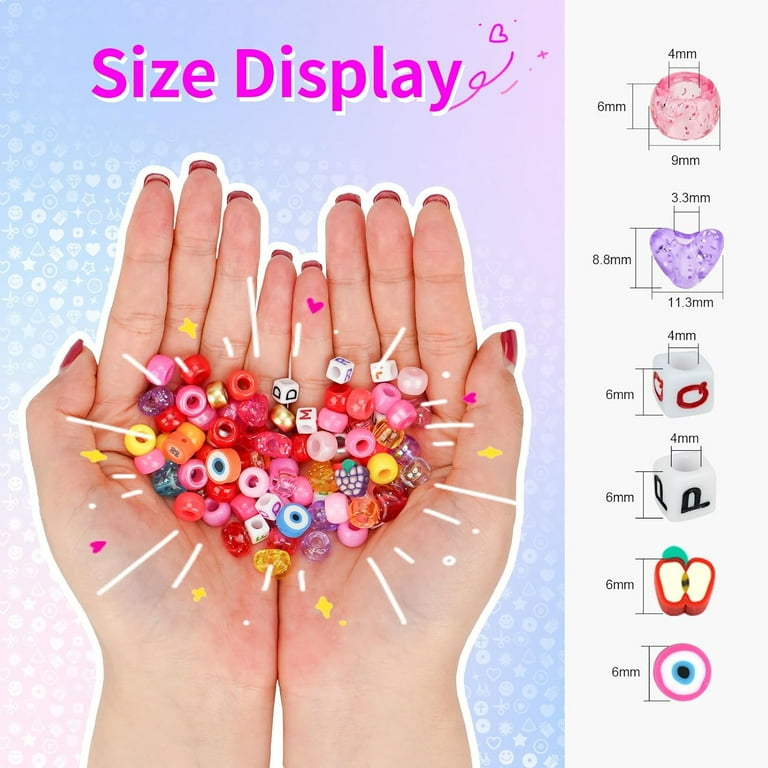 2400pcs Pony Beads 72 Colors 9mm Friendship Bracelets Making Kit