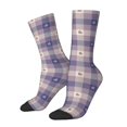 thumbnail image 2 of Uemuo Heart Check Plaid Pattern Women's Crew Socks, Soft Durable Breathable Moisture-Wicking with Odor Control Cotton socks, 2 of 9