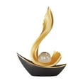 thumbnail image 1 of Estatua de barco, escultura artística, regalo, acento náutico, figura de escritorio, bola decorativa Negro 185x8x258cm, 1 of 9