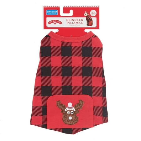 Holiday Time Dog Pajamas, Reindeer, (XS)