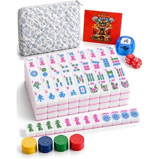 ZENY American & Chinese Mahjong 166 Tile Set, Travel Game with 4