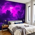 thumbnail image 2 of Enchanted Forest Wallpaper Glowing Purple Clouds Vibrant Pink Light Dramatic Peel and Stick Wall Murals 100"H x 144"W Removable PVC Wall Paper Self-Adhesive Wall Paintings for Bedroom Living Room, 2 of 7