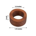 thumbnail image 3 of Efavormart 4 Pack | 1.75" Cinnamon Brown Hardwood Napkin Ring Wood Slices, Boho Rustic Farmhouse Napkin Holders, 3 of 11
