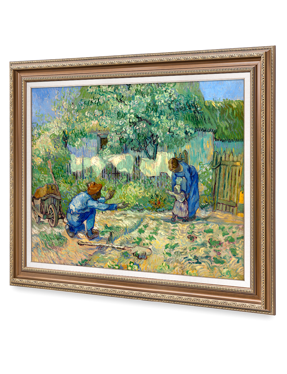 DECORARTS First Steps, after Millet, Vincent Van Gogh Art Reproduction. Acid  Free Cotton Canvas Giclee Print w/ Bronze FrameMat for Wall Decor. Framed  Size: 35x29 in