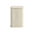 thumbnail image 3 of STYLIVIA 15" Fluted Pedestal Square End Table Modern Wood Design Travertine 21.9" H, 3 of 11