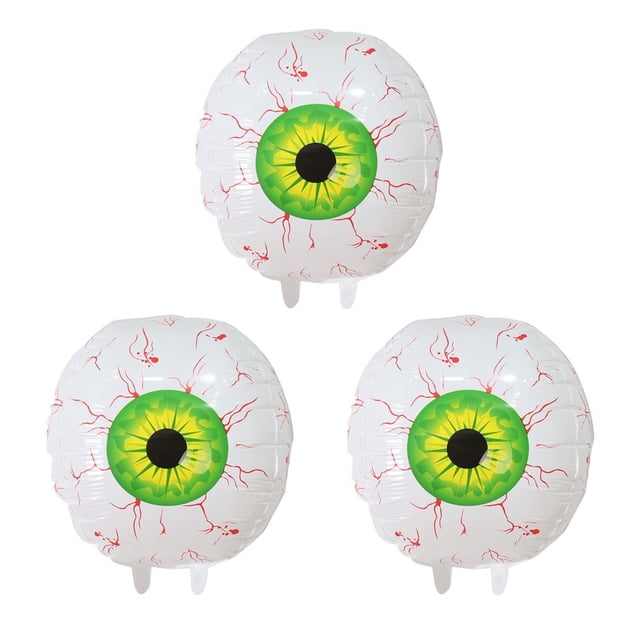 3Pcs Eyeball Balloon Increase Atmosphere Realistic Scary Waterproof Halloween Inflatable Balloon for Bar