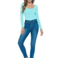 thumbnail image 3 of M&M SCRUBS Long Sleeve Scoop Neck Body Suit-Breathable Cotton Stretch(Aqua, 3X-Large), 3 of 6