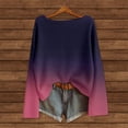 thumbnail image 3 of Sweaters for Women 2025 Gradient Color Knit Pullover Sweater Long Sleeve Casual Loose Fit Comfortable Fall Winter Outfit, 3 of 4