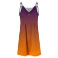 thumbnail image 4 of LOVZFMLL Dresses Women Casual Draw Back Printed Sleeveless Ruffle Lace-up Cold Shoulder Dress, 4 of 5