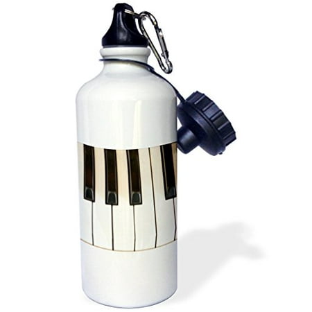 

3dRose Piano Keys- Instruments- Photography Sports Water Bottle 21oz