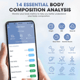 thumbnail image 6 of Vowella Digital Body Weight Scale for Body Fat, BMI with Smartphone App Sync Bluetooth, 400 lbs, Pink, 6 of 9
