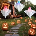 thumbnail image 5 of 23.5" Light Up Halloween Ghost Decorations - Glow in The Dark Hanging Ghosts for Outdoor Yard, Porch & Trees - Flying Ghost Decor for Haunted House & Scary Party Supplies, 5 of 6