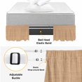 thumbnail image 5 of Tan Linen Bed Skirt Queen Size 16 Inch Drop, Rustic Boho Natural Sand Fiber Adjustable Elastic Dust Ruffles Bedskirt for Queen Bed Wrap Around Pleated Mattress Frame Cover, 5 of 9