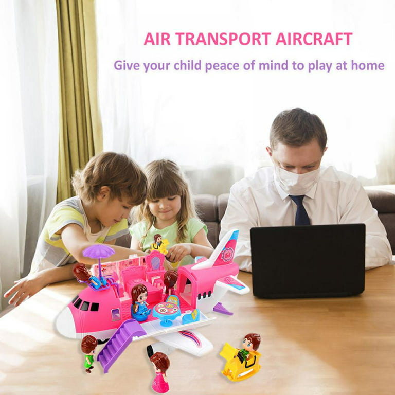 Kids Airplane Toy, Pink Toddler Airplane Toys for Girls Christmas