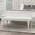 thumbnail image 2 of Furniture of America Gelbero Wood Padded Bedroom Bench in White, 2 of 6