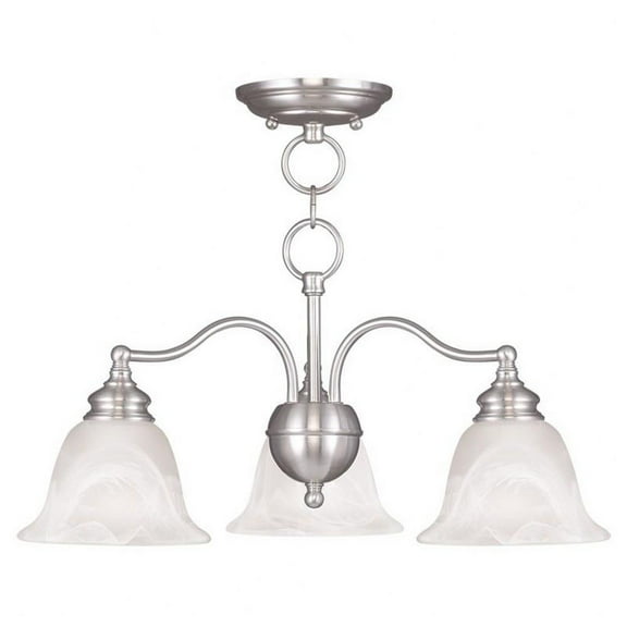 Traditional Three Light Chandelier-Brushed Nickel Finish Bailey Street Home 218-Bel-1260877