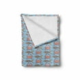 thumbnail image 2 of Marine Soft Flannel Fleece Throw Blanket, Crab and Fish Pattern in Sketch Style Nautical Art, Cozy Plush for Indoor and Outdoor Use, 50" x 60", Blue Orange, by Ambesonne, 2 of 6