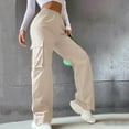 thumbnail image 2 of Gvdentm Womens Cargo Sweatpants Oversized Joggers Fall Fashion Outfits Y2k Clothes with Pockets Beige,XS, 2 of 6