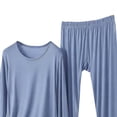 thumbnail image 5 of uublik Women's Pajama Set Long Sleeve Sleepwear Top & Pants Pjs Comfy 2 Piece Lounge Set Blue, 5 of 5