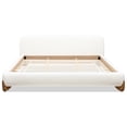 thumbnail image 4 of White Boucle King Platform Bed, Puffy Design, With Foam Filler And Mid-century Solid Ash Wood Legs For An Artistic Bedroom Size Bed In Boucle, Collection, Soft Headboard Strong, 4 of 7