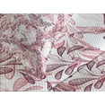 thumbnail image 4 of Ambesonne Floral Quilted Bedspread Set 3 Pcs, Sketchy Leaves Petals, Queen Size, Maroon Coral and White, 4 of 5