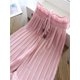thumbnail image 5 of Pantalones Luxsea de pierna ancha con volantes para niñas pequeñas, transpirables, informales, de verano, con estampado sólido, de cintura alta, largos, 2-10T, 5 of 5